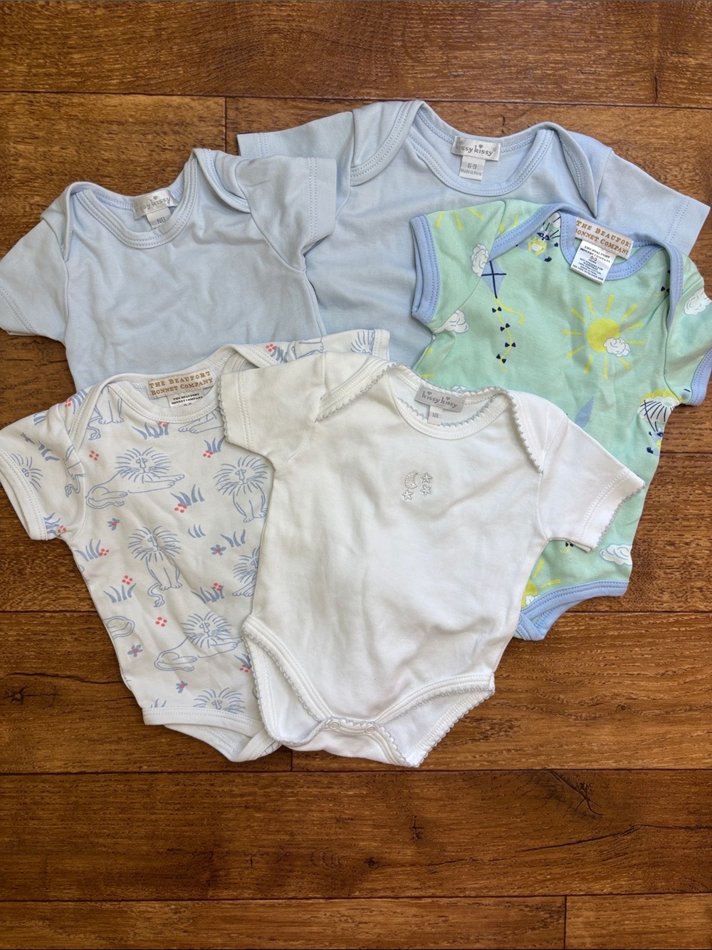 Pima Cotton Baby Boys NB 0-3 3-6 6-9mo Bodysuits One-Piece Kissy Kissy TBBC